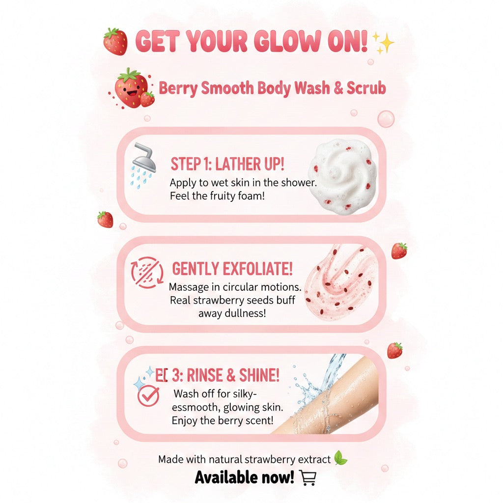 Strawberry Body Wash with Scrub