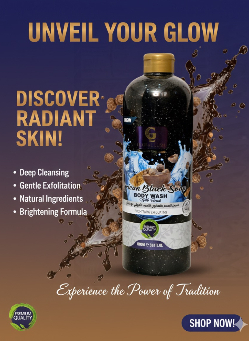 African Black Soap Body Wash with Scrub