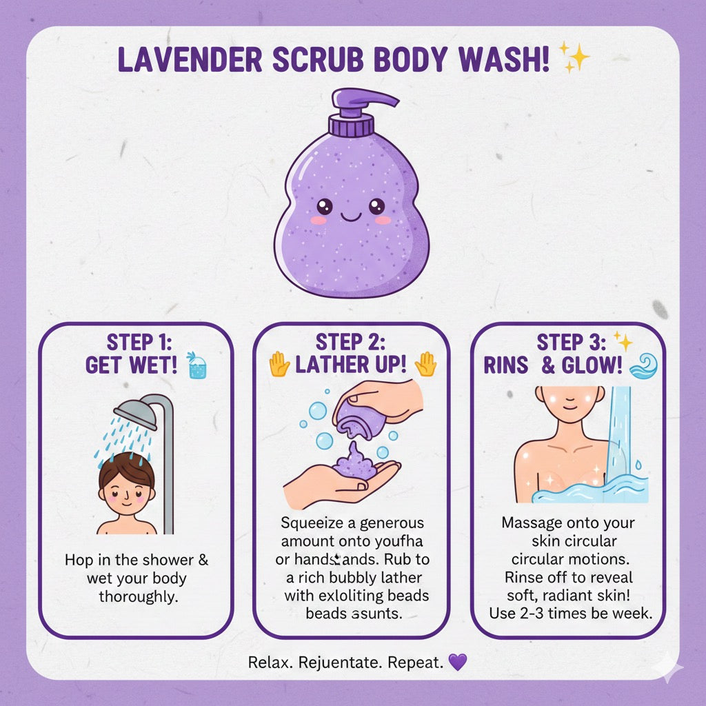 Lavender Body Wash with Scrub